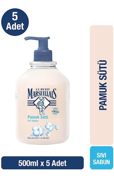 Le Petit Marseillais Nemlendirici Sıvı Sabun Pamuk Sütü 5 x 500 ML Le Petit Marseillais Nemlendirici Sıvı Sabun Pamuk Sütü 5 x 500 ML