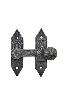 Antika Tarz Dekoratif Pirinç Kapı, Pencere Mandalı - 86x72 Mm, Oksit 17028965
