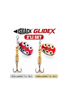Fishack Glidex 2'li Döner Kaşık Seti - Silver Ladybug 7 Gr No:3 + Golden Ladybug 7 Gr No:3 Fishack Glidex 2'li Döner Kaşık Seti - Silver Ladybug 7 Gr No:3 + Golden Ladybug 7 Gr No:3