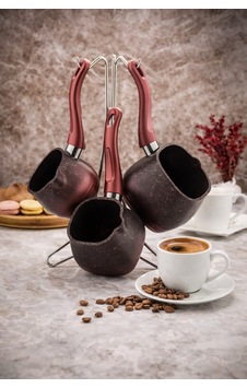 Özlife Ct-710 Kare Kırmızı 3lü Granit Cezve Tk