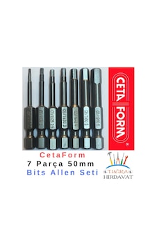 Cetaform 7 Adet x 5 CM Takım Manyetik Bits Allen Alyan Matkap Ucu Cetaform 7 Adet x 5 CM Takım Manyetik Bits Allen Alyan Matkap Ucu