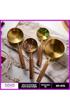 Tedar Gold 42lü Ahap Saplı Ölçü Kaşığı Najmaddin Standart