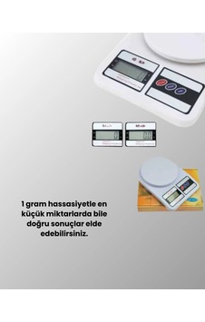 Beyaz Plastik Dijital Mutfak Tartısı - 24x16.8x1.5cm Çok Renkli Beyaz Plastik Dijital Mutfak Tartısı - 24x16.8x1.5cm Çok Renkli