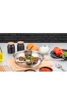 Ozlıfe Tp-4015 Polo 24 Cm Sade Celık Tava Inox