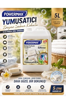 Powermax Beyaz Sabun Yumuşatıcı 5 L Çamaşır Yumuşatıcı Tekli Powermax Beyaz Sabun Yumuşatıcı 5 L Çamaşır Yumuşatıcı Tekli