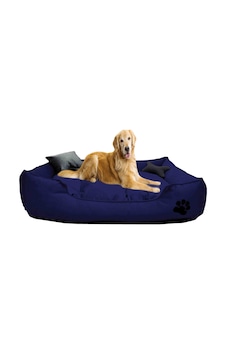Mavi Vitrin Yıkanabilir Kumaş Pati İşlemeli Büyük Irk Köpek Yatağı L 100 x 80 CM Mavi Vitrin Yıkanabilir Kumaş Pati İşlemeli Büyük Irk Köpek Yatağı L 100 x 80 CM