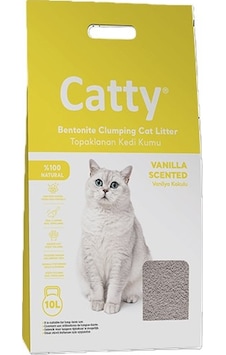 Catty Vanilya Kokulu Bentonit Kedi Kumu Mükemmel Topaklaşma ve Koku Kontrolü 10 L Catty Vanilya Kokulu Bentonit Kedi Kumu Mükemmel Topaklaşma ve Koku Kontrolü 10 L