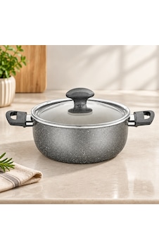 Granit Kaplamalı Derin Tencere 22 Cm Cam Kapak Diğer Granit Kaplamalı Derin Tencere 22 Cm Cam Kapak Diğer