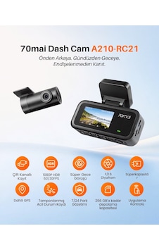 70mai A210 Ön Kamera + Rc21 Arka Kamera 70mai A210 Ön Kamera + Rc21 Arka Kamera