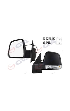 Gva Dış Dikiz Aynası Sol Doblo 11 Elektrikli Sinyalli Siyah Kapaklı Tek Cam Konveks IS00-GVA 1029176