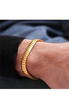 Erkek Gold Yassı Tırtıl Birbirine Geçmeli Model Künye Bileklik Çok Renkli Erkek Gold Yassı Tırtıl Birbirine Geçmeli Model Künye Bileklik Çok Renkli