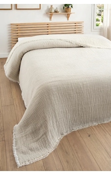 5 Katlı Tek Kişilik Müslin Yatak Örtüsü -dolgulu, %100 Pamuk Yorgan - 160x220 Cm-taş Tas 5 Katlı Tek Kişilik Müslin Yatak Örtüsü -dolgulu, %100 Pamuk Yorgan - 160x220 Cm-taş Tas