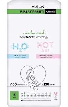 Sleepy Natural Double Soft Bebek Bezi Fırsat Paketi 3 Beden 42 Adet Sleepy Natural Double Soft Bebek Bezi Fırsat Paketi 3 Beden 42 Adet