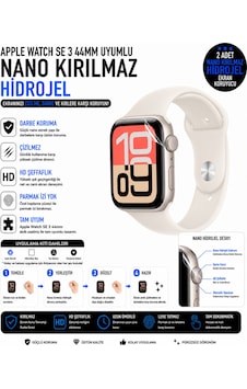 Apple Watch Se 3 44mm Uyumlu Nano Jel Ekran Koruyucu 2 Adet Darbe Emici Çizilmez Kırılmaz Film Apple Watch Se 3 44mm Uyumlu Nano Jel Ekran Koruyucu 2 Adet Darbe Emici Çizilmez Kırılmaz Film