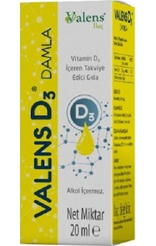Valens D3 Damla Takviye Edici Gıda 20 ML Valens D3 Damla Takviye Edici Gıda 20 ML