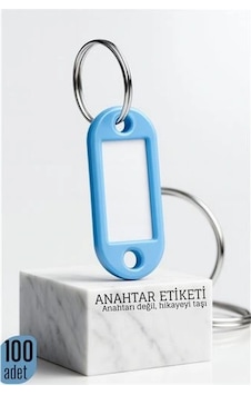 Mey İthalat Etiketli 100'lü Anahtarlık Halkası İsim Yazılabilir, Metal Halka İle Şık Tasarım 722422