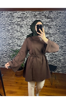 Nurivastore Dora Ceket Bağlama Detaylı Kahverengi