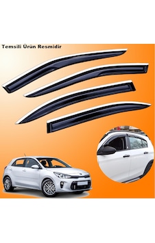 Kia Rio Hb Mügen Cam Rüzgarlığı Abs Krom Nikelajlı Cam Rüzgarlığı 2017-2026 Arası 4 Lü Set