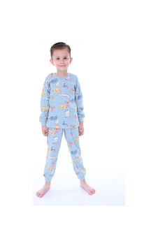Zuzunga Sevimli Hayvanlar Koala-fil-timsah Unisex Yavruağzı Pijama Takımı Mavi Zuzunga Sevimli Hayvanlar Koala-fil-timsah Unisex Yavruağzı Pijama Takımı Mavi