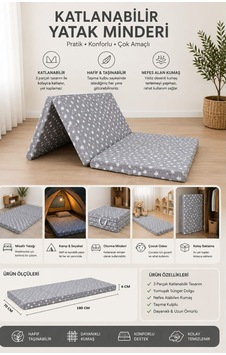 Konforix Deluxe Süngerli Katlanır Yatak, Yer Yatağı, Misafir Yatağı, Kamp Yatağı, Sünger Yatak,180x70x6 Cm Gri Konforix Deluxe Süngerli Katlanır Yatak, Yer Yatağı, Misafir Yatağı, Kamp Yatağı, Sünger Yatak,180x70x6 Cm Gri