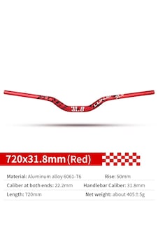 Lunje Riser Alüminyum Bisiklet Gidonu 780 Mm Kırmızı Lunje Riser Alüminyum Bisiklet Gidonu 780 Mm Kırmızı