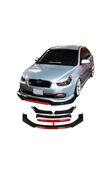 Hyundai Accent Era Uyumlu Ön Lip Kırmızı Renkli 4 Parça - A+ Ürü Hyundai Accent Era Uyumlu Ön Lip Kırmızı Renkli 4 Parça - A+ Ürü
