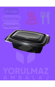 750 Cc Pp Kapaklı Sıcak Yemek Kabı 24 Lü Mikrodalgaya Uygun Sızdırmaz Paket Servis Kabı Siyah 750 Cc Pp Kapaklı Sıcak Yemek Kabı 24 Lü Mikrodalgaya Uygun Sızdırmaz Paket Servis Kabı Siyah