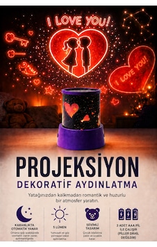 Projeksiyon Dekoratif Aydınlatma Kalp Yıldız I Love You Temalı 3d Yansıtma Gece Lambası 2 Modlu Kırmızı Projeksiyon Dekoratif Aydınlatma Kalp Yıldız I Love You Temalı 3d Yansıtma Gece Lambası 2 Modlu Kırmızı