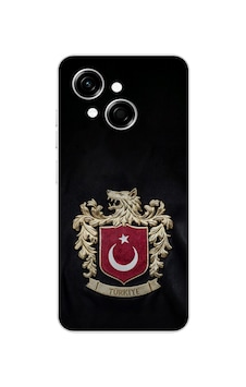 Tecno Spark Go 1 Uyumlu Türk Sembolü Kurt Ve Bayrak Desenli Baskılı Silikon Kılıf Renkli