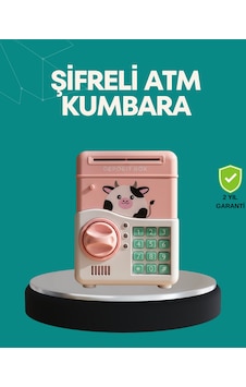 Pembe Atm Kasa Görünümlü Elektronik Şifreli Çocuk Kumbarası - Lisinya Pembe Atm Kasa Görünümlü Elektronik Şifreli Çocuk Kumbarası - Lisinya