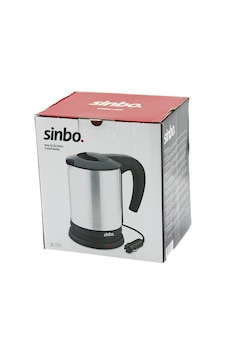Sinbo Sk-7371 12v Araç İçi Kettle Paslanmaz Çelik Su Isıtıcısı 0.8lt 120w Çakmaklık Fişli Plastik Kapak - Kulp 4741