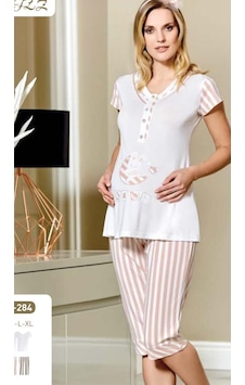 Flz 24-284 Yeni Sezon Hamile Lohusa Spor Kapri Pijama Takımı Somon Flz 24-284 Yeni Sezon Hamile Lohusa Spor Kapri Pijama Takımı Somon