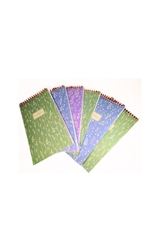 Keskin 10 19 80 Yaprak Çizgili Karton Kapak Spiralli Pastel Flora Defter 6lı Set