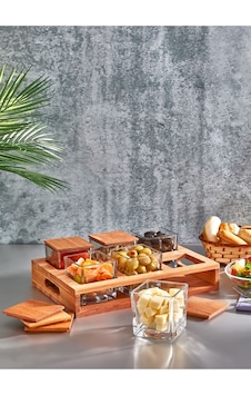 6 Lı Ahşap Standlı Kapaklı Lüx Cam Kahvaltılık - Çerezlik -baharatlık Takımı - Kahvaltı Sunum Seti Ahşap - Şeffaf 6 Lı Ahşap Standlı Kapaklı Lüx Cam Kahvaltılık - Çerezlik -baharatlık Takımı - Kahvaltı Sunum Seti Ahşap - Şeffaf