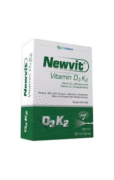 Newvit Vitamin D3k2 Sprey 200 Puf Takviye Edici Gıda 30 Ml Newvit Vitamin D3k2 Sprey 200 Puf Takviye Edici Gıda 30 Ml