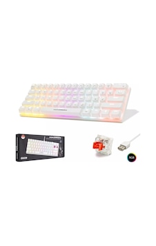 Hadron G508r Mekanik Oyuncu Klavyesi %60 Mini - Rgb Red Switch Q Beyaz