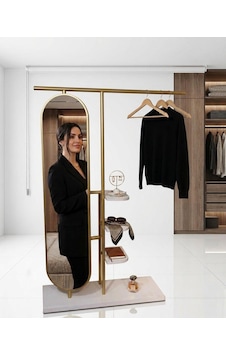 Modern Dilsiz Uşak Ayna Gold Modern Dilsiz Uşak Ayna Gold