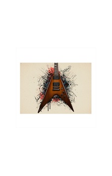 Klasik Elektro Gitar Desenli Mdf Tablo Klasik Elektro Gitar Desenli Mdf Tablo