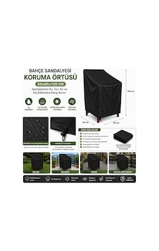 Bahçe Sandalyesi Koruma Örtüsü 65x65x120 Cm Metalize Su Geçirmez Dış Mekan Sandalye Kılıfı Siyah Bahçe Sandalyesi Koruma Örtüsü 65x65x120 Cm Metalize Su Geçirmez Dış Mekan Sandalye Kılıfı Siyah