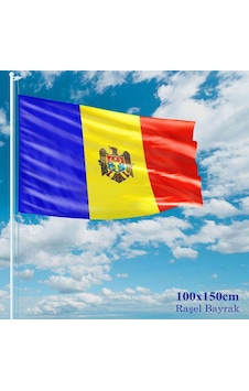 Moldova Bayrağı - 100x150 Cm 1 Metre X 1,5 Metre - Raşel Kumaş 1