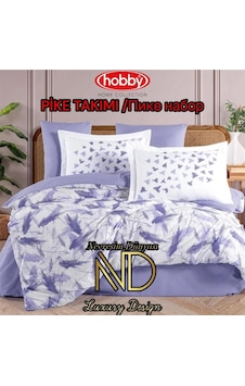 Hobby Poplin Pike Takımı Çift Kişilik Silva Lila Çok Renkli