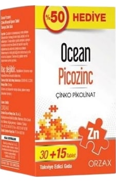 Ocean Picozinc Çinko Pikolinat 30+15 Tablet Ocean Picozinc Çinko Pikolinat 30+15 Tablet