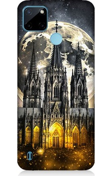 Realme C21y Uyumlu Ay Ve Katedral Desenli Silikon Kılıf Realme C21y Uyumlu Ay Ve Katedral Desenli Silikon Kılıf