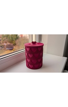 3d Baskı Kapaklı Dekoratif Saklama Kutusu Takı Aksesuar Organizer Kavanoz Dalgalı Desen Fuşya 3d Baskı Kapaklı Dekoratif Saklama Kutusu Takı Aksesuar Organizer Kavanoz Dalgalı Desen Fuşya