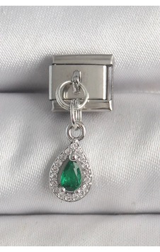 Mey İthalat 316l Çelik Gümüş Renk Sallantı Yeşil Zirkon Taşlı Damla Model Nomination Charm Çok Renkli Mey İthalat 316l Çelik Gümüş Renk Sallantı Yeşil Zirkon Taşlı Damla Model Nomination Charm Çok Renkli