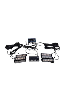 7 Fonksiyonlu Çakar Lamba 12-30v 6 Led 6 Adet Kırmızı Mavi Beyaz Set / Lapa550
