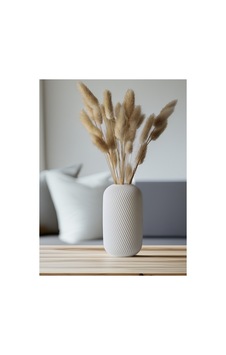 Dekoratif 3d Vazo 15cm Beyaz Beyaz Dekoratif 3d Vazo 15cm Beyaz Beyaz