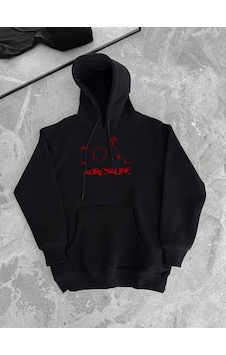 İkales Kışlık Uzun Kol Kapüşonlu Sweatshirt - Siyah İkales Kışlık Uzun Kol Kapüşonlu Sweatshirt - Siyah