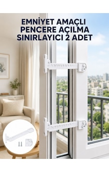 Emniyet Amaçlı Pencere Açılma Sınırlayıcı Aparat 2 Adet Yeni Nesil Diğer