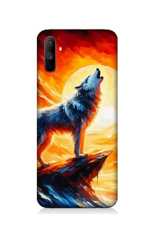 Realme C3 Uyumlu Kayalıkta Uluyan Kurt Yalnızlığı Desenli Silikon Kılıf Çok Renkli Realme C3 Uyumlu Kayalıkta Uluyan Kurt Yalnızlığı Desenli Silikon Kılıf Çok Renkli
